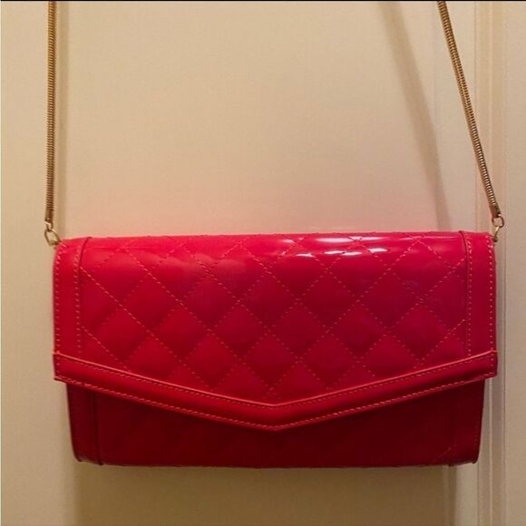 BRAND NEW CROSSBODY FUN POLKA INTERIOR DESIGN PATTERN LEATHER CLUTCH - Picture 1 of 12